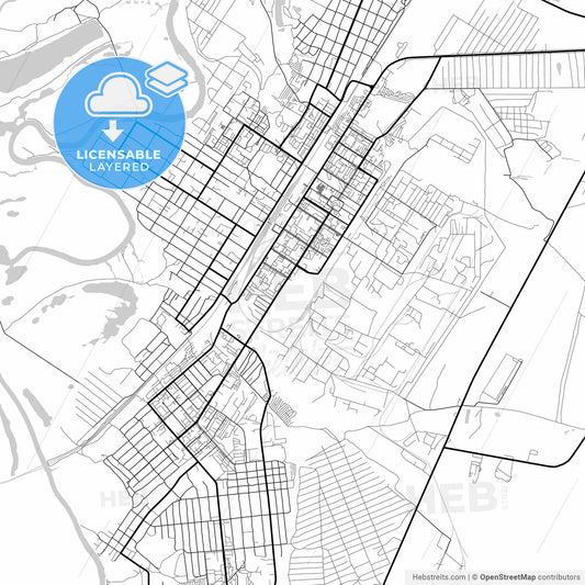 Layered PDF map of Chapayevsk, Samara Oblast, Russia
