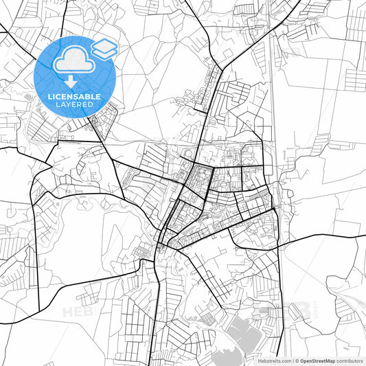 Layered PDF map of Chekhov, Moscow Oblast, Russia