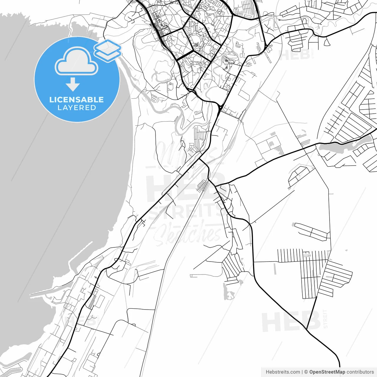 Layered PDF map of Sosnovy Bor, Leningrad Oblast, Russia