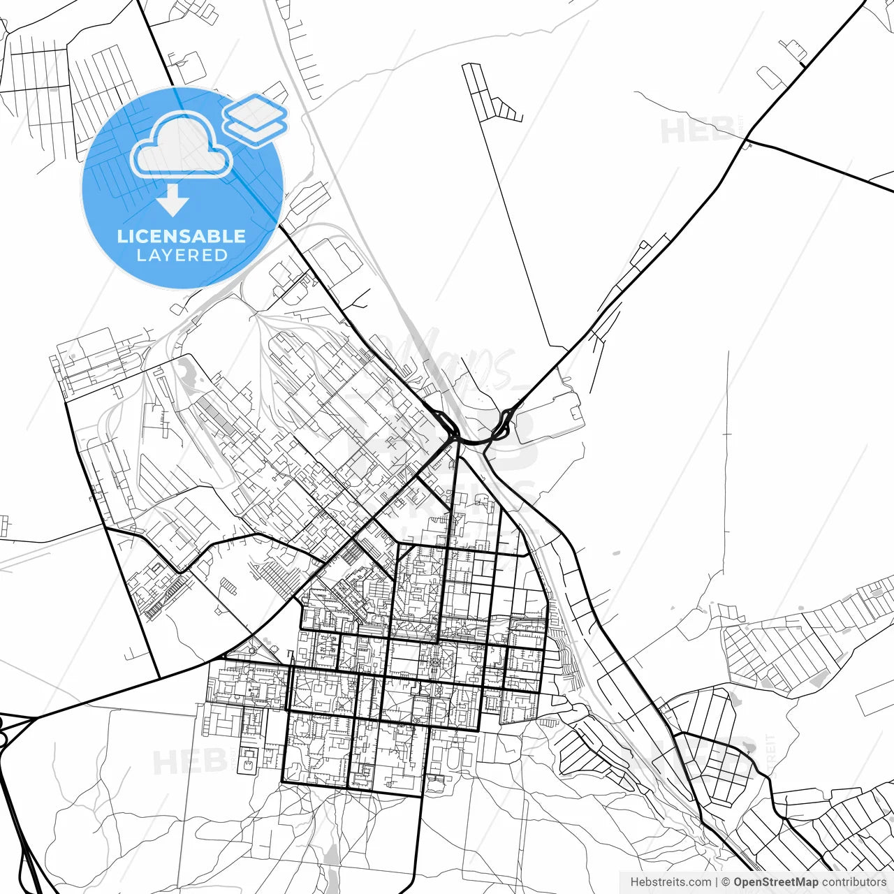 Layered PDF map of Stupino, Moscow Oblast, Russia