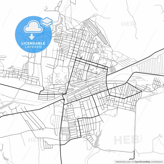 Layered PDF map of Gukovo, Rostov Oblast, Russia
