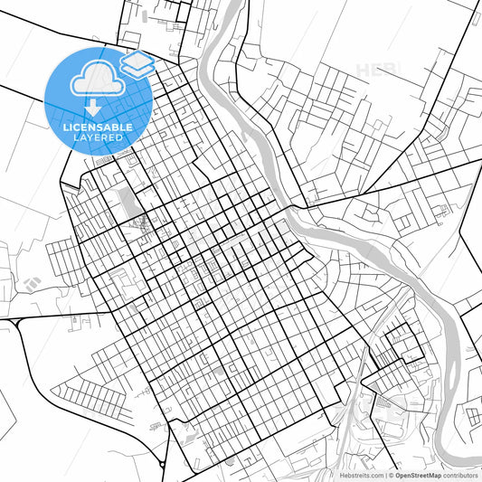 Layered PDF map of Slavyansk-na-Kubani, Krasnodar Krai, Russia