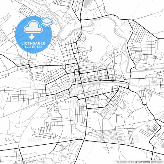 Layered PDF map of Pavlovsky Posad, Moscow Oblast, Russia