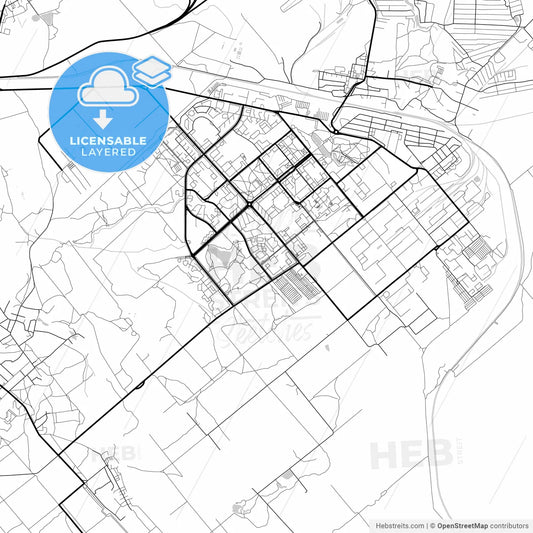 Layered PDF map of Zarechny, Penza Oblast, Russia