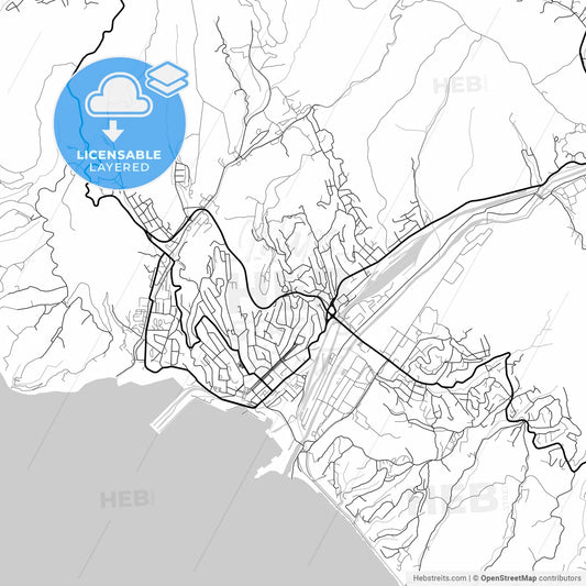 Layered PDF map of Tuapse, Krasnodar Krai, Russia