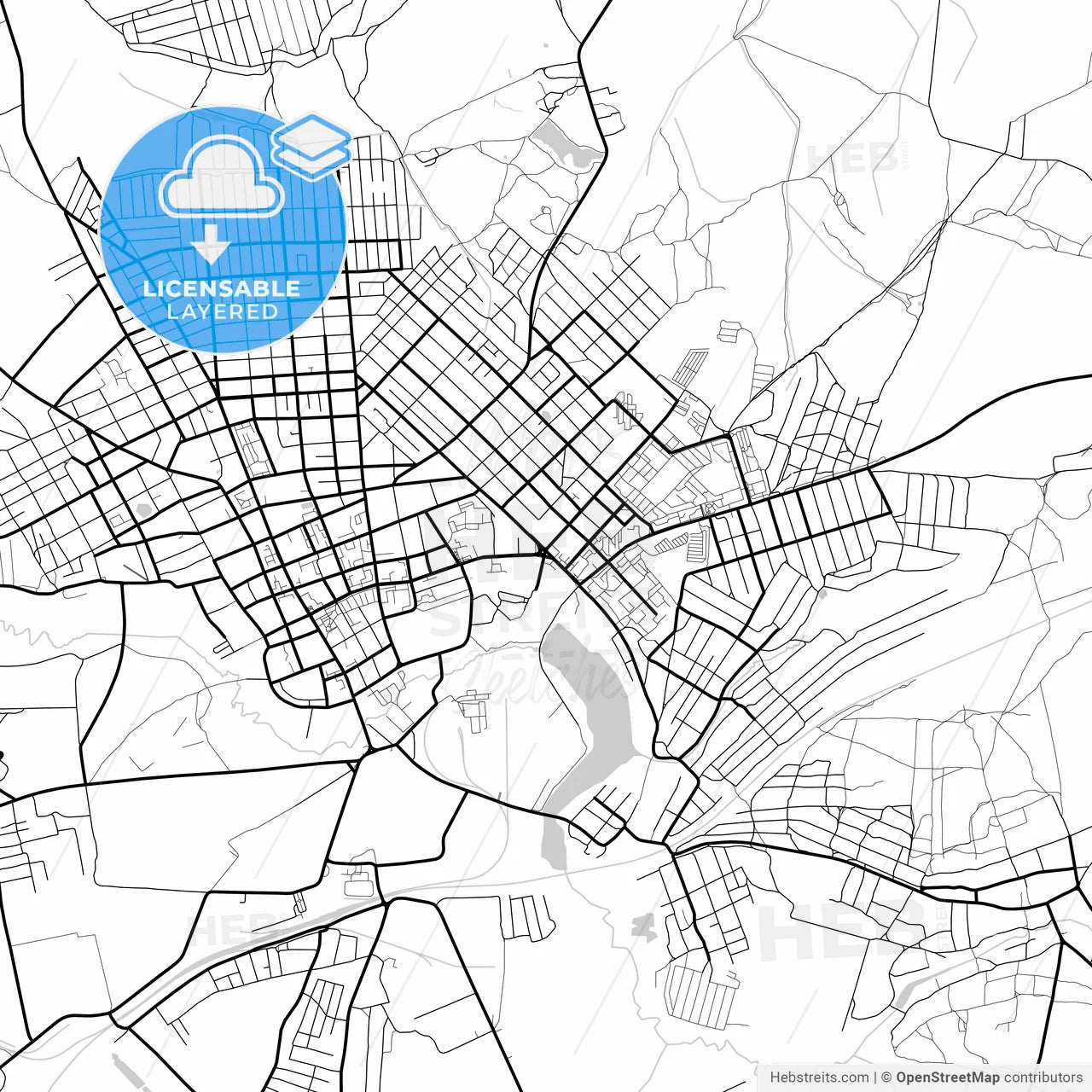 Layered PDF map of Klintsy, Bryansk Oblast, Russia