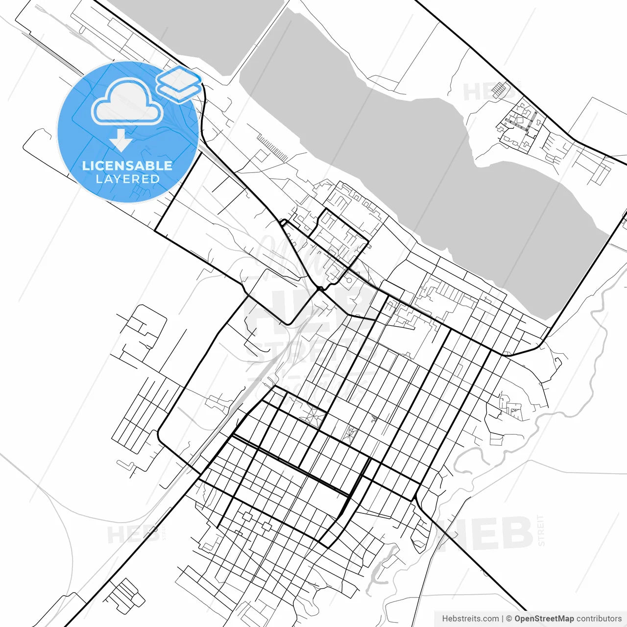 Layered PDF map of Budyonnovsk, Stavropol Krai, Russia