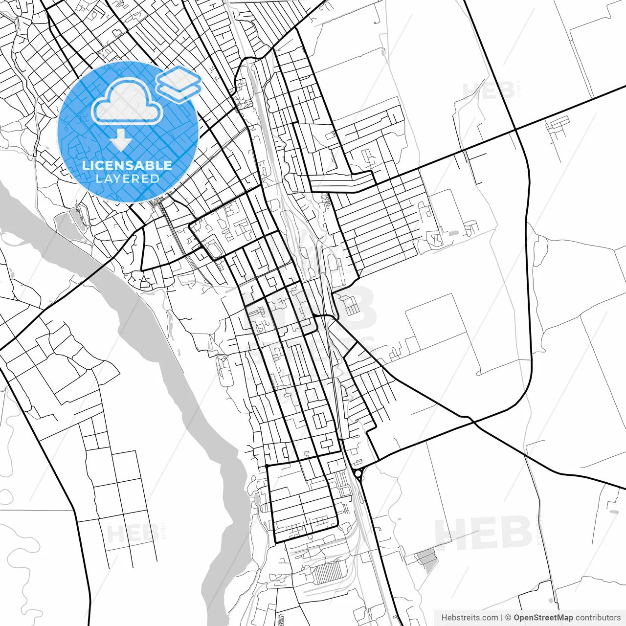 Layered PDF map of Labinsk, Krasnodar Krai, Russia