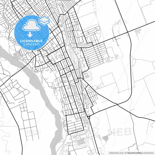 Layered PDF map of Labinsk, Krasnodar Krai, Russia