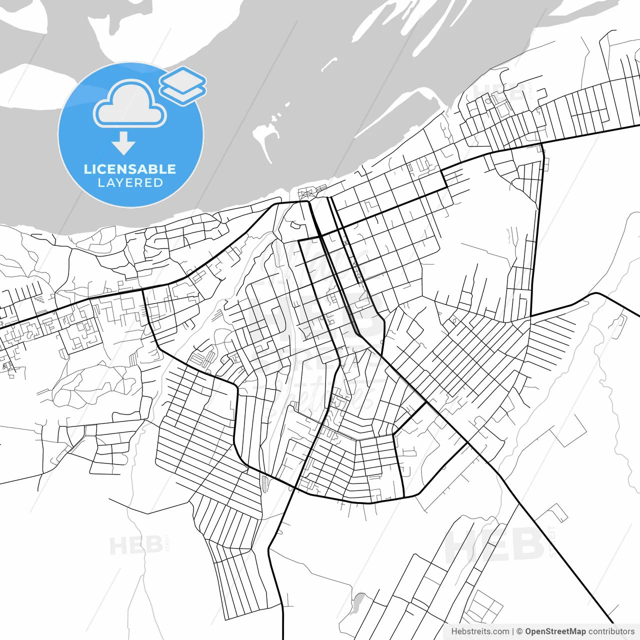 Layered PDF map of Chistopol, Republic of Tatarstan, Russia