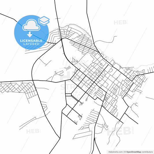 Layered PDF map of Belebey, Republic of Bashkortostan, Russia