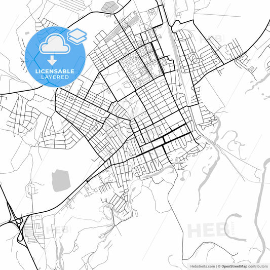 Layered PDF map of Mikhaylovka, Volgograd Oblast, Russia