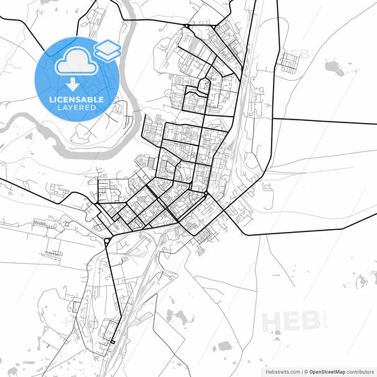 Layered PDF map of Vorkuta, Komi Republic, Russia