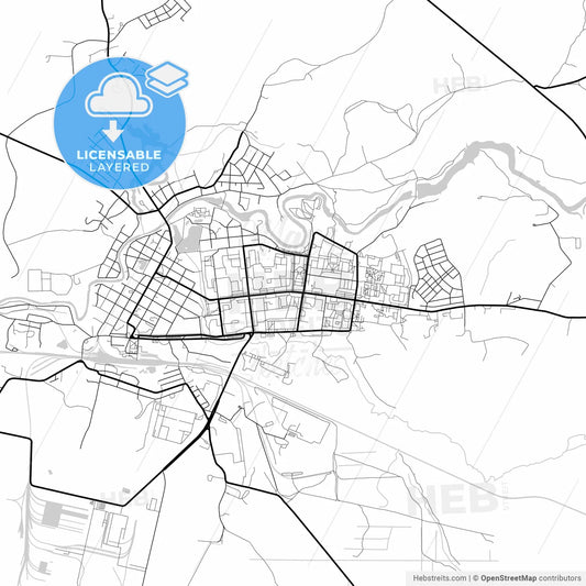 Layered PDF map of Tikhvin, Leningrad Oblast, Russia