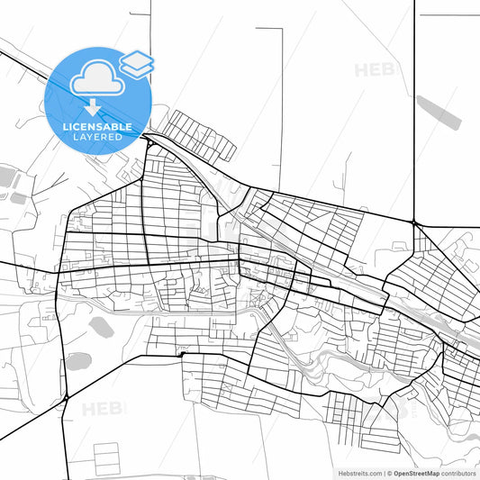Layered PDF map of Prokhladny, Kabardino-Balkar Republic, Russia