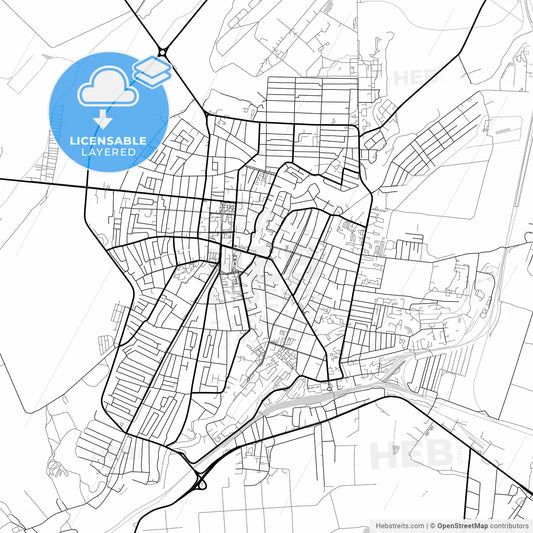 Layered PDF map of Krymsk, Krasnodar Krai, Russia
