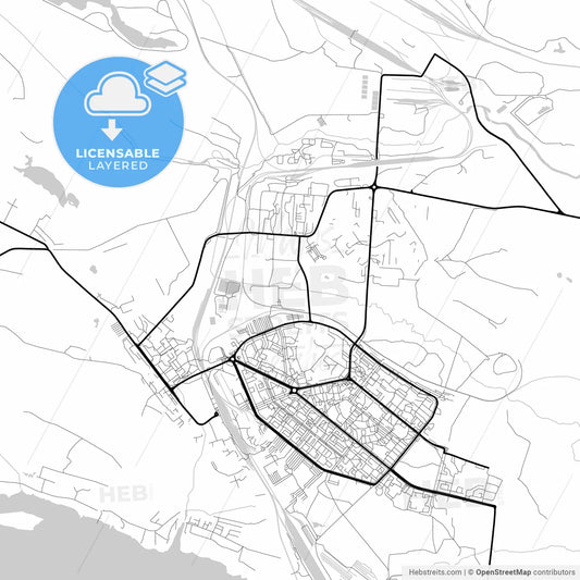 Layered PDF map of Apatity, Murmansk Oblast, Russia