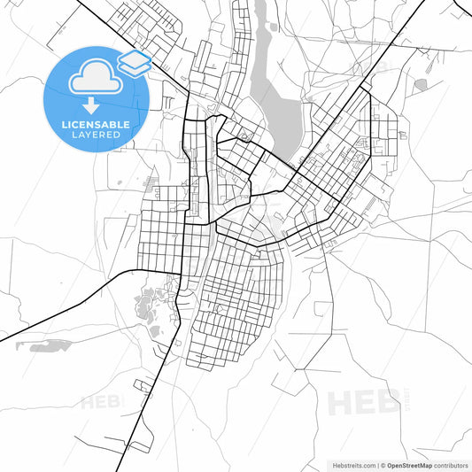 Layered PDF map of Gus-Khrustalny, Vladimir Oblast, Russia