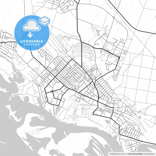 Layered PDF map of Volzhsk, Mari El Republic, Russia