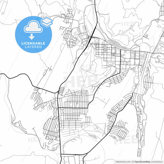 Layered PDF map of Zhigulyovsk, Samara Oblast, Russia