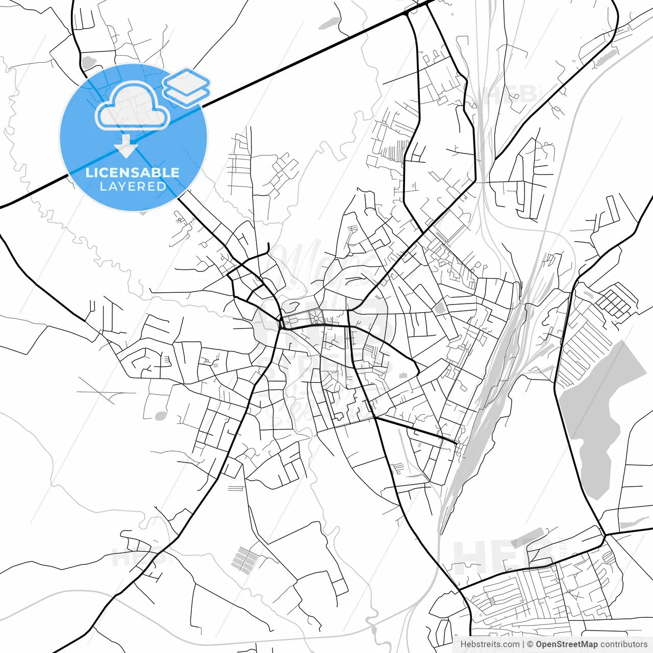 Layered PDF map of Vyazma, Smolensk Oblast, Russia