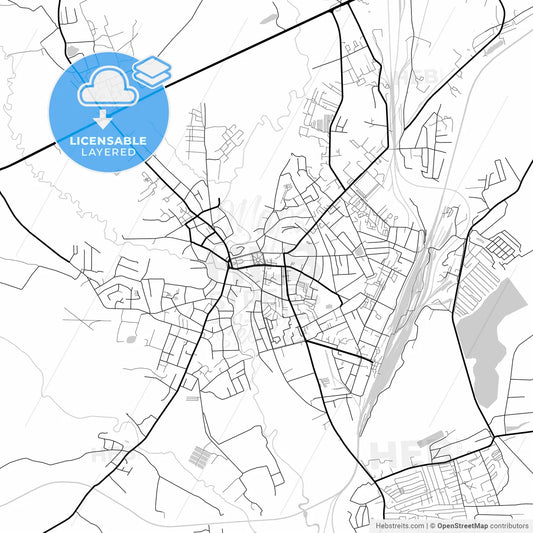 Layered PDF map of Vyazma, Smolensk Oblast, Russia