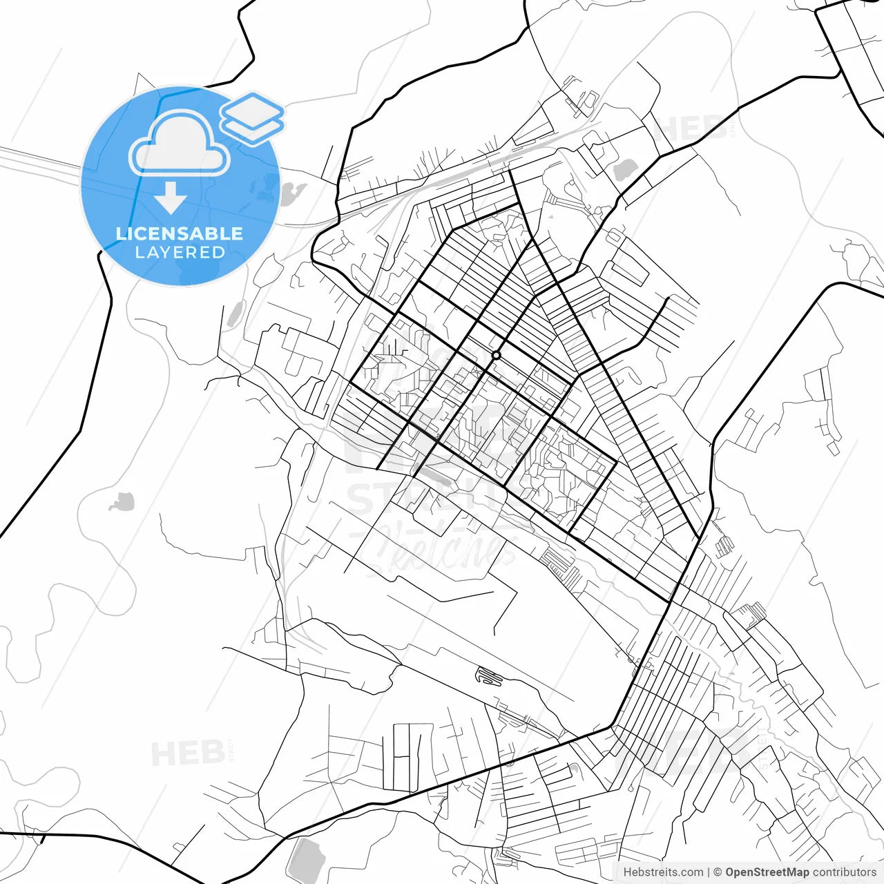 Layered PDF map of Arsenyev, Primorsky Krai, Russia