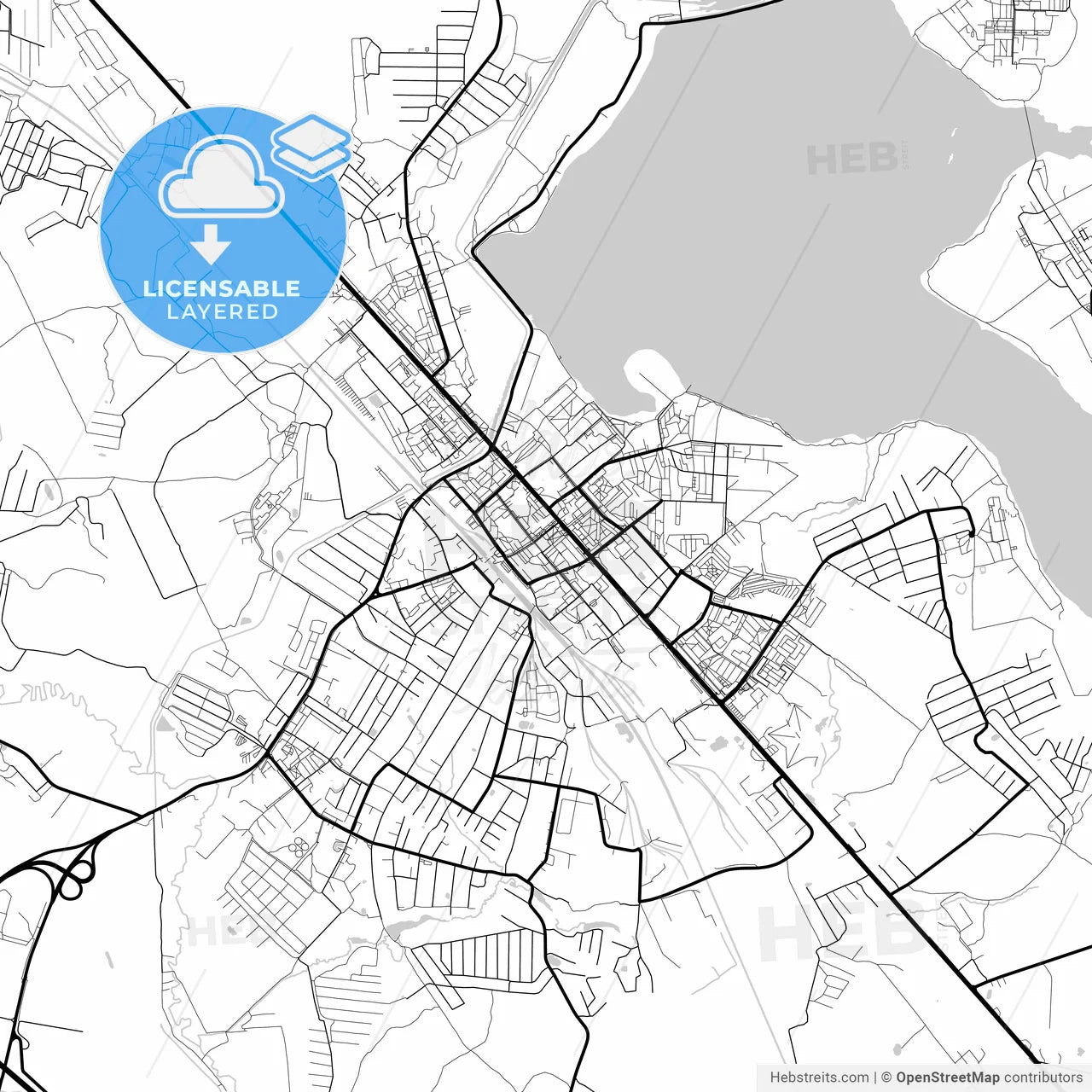 Layered PDF map of Solnechnogorsk, Moscow Oblast, Russia