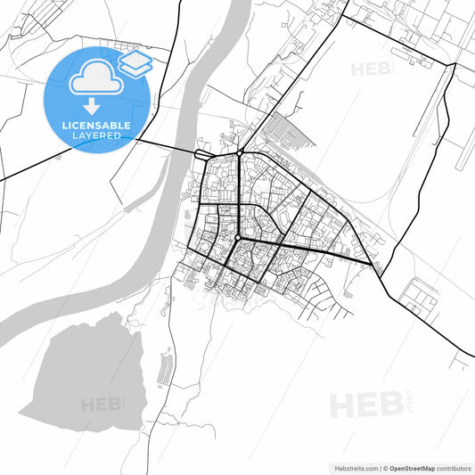 Layered PDF map of Kirishi, Leningrad Oblast, Russia