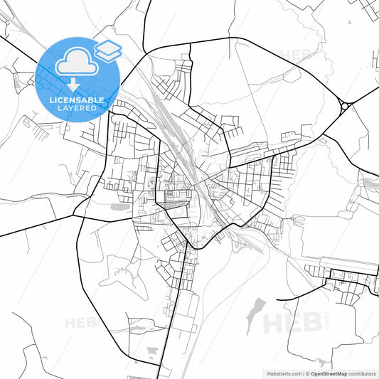 Layered PDF map of Uzlovaya, Tula Oblast, Russia