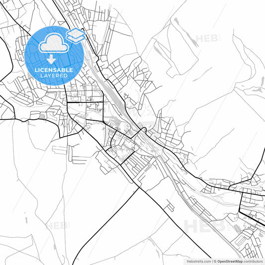 Layered PDF map of Cheremkhovo, Irkutsk Oblast, Russia