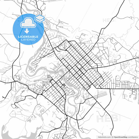 Layered PDF map of Borovichi, Novgorod Oblast, Russia