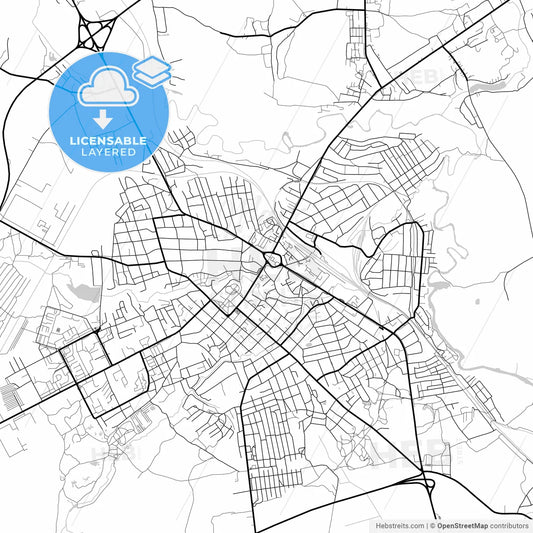 Layered PDF map of Roslavl, Smolensk Oblast, Russia