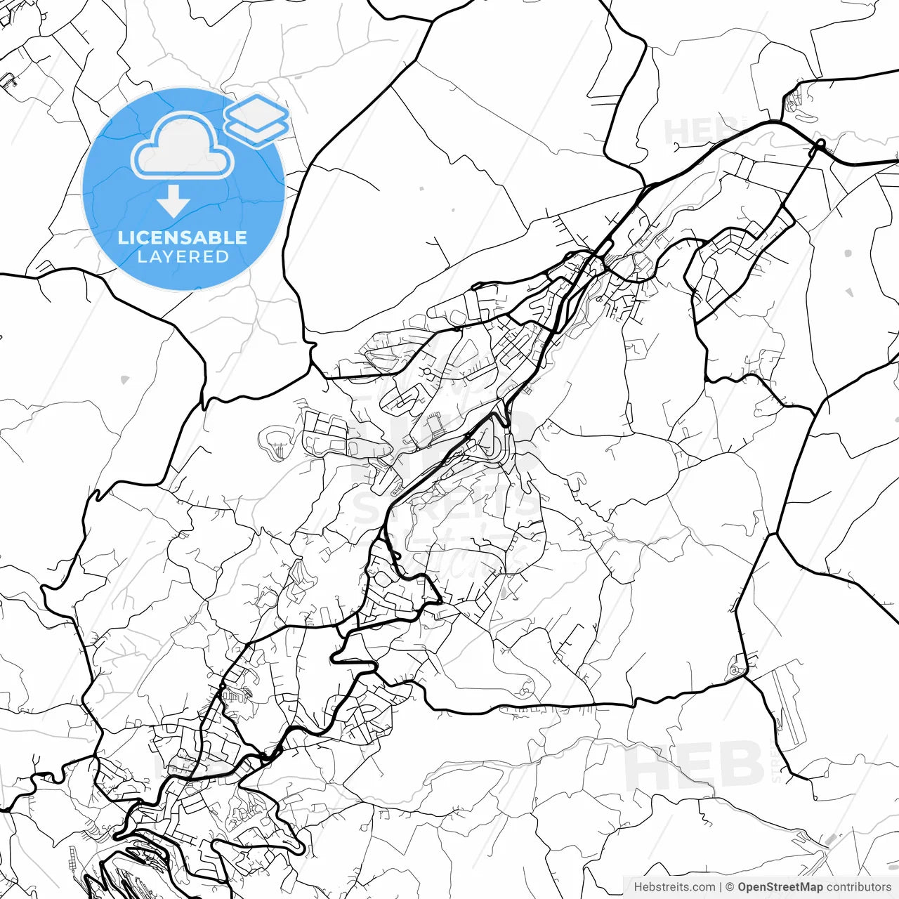 Layered PDF map of Serravalle, San Marino