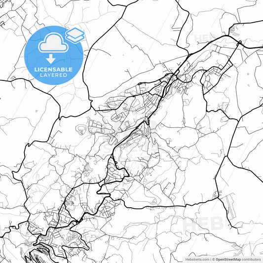 Layered PDF map of Serravalle, San Marino