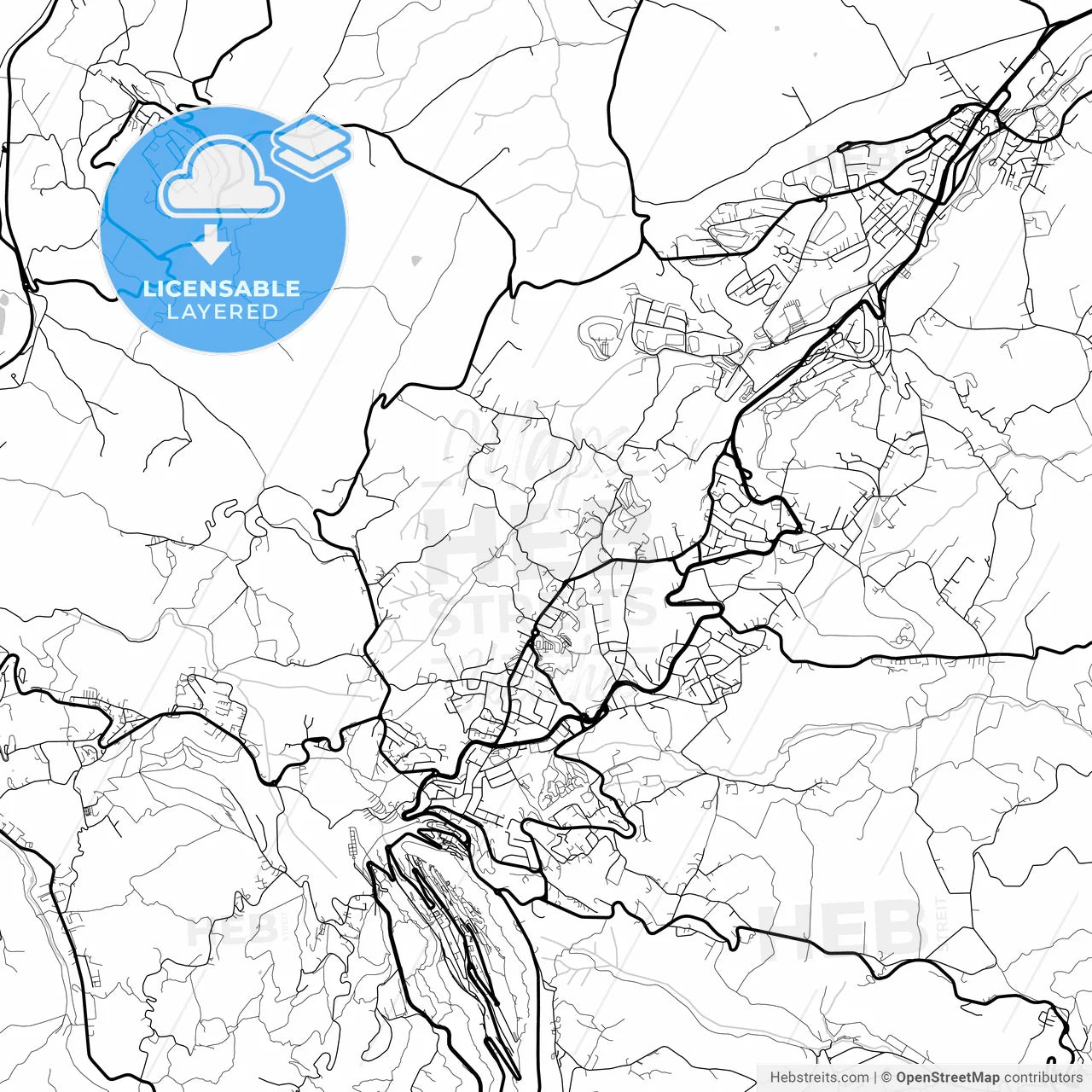 Layered PDF map of Borgo Maggiore, San Marino