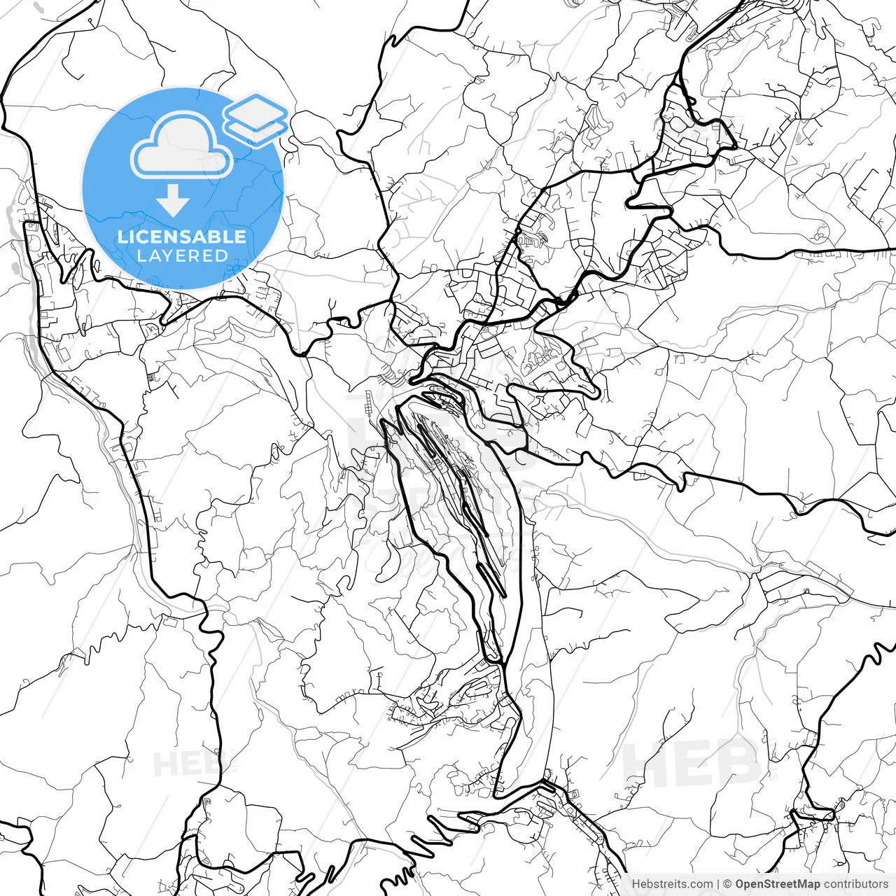 Layered PDF map of City of San Marino, San Marino