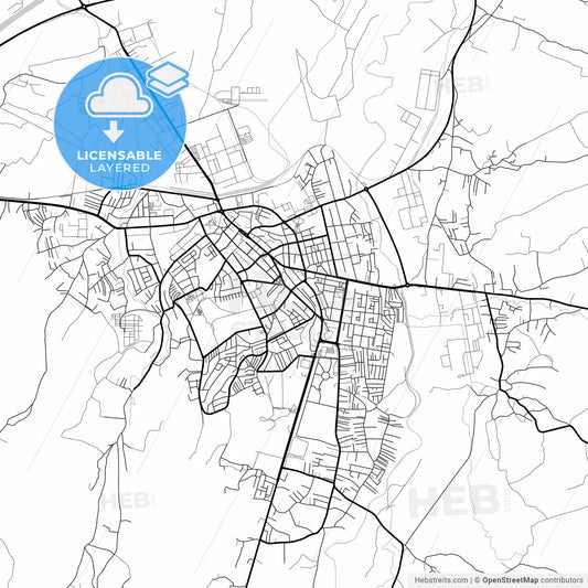 Layered PDF map of Kruševac, Rasina, Serbia