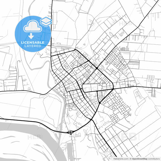Layered PDF map of Pančevo, South Banat, Serbia