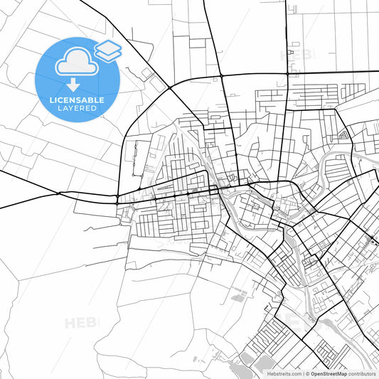 Layered PDF map of Zrenjanin, Central Banat, Serbia