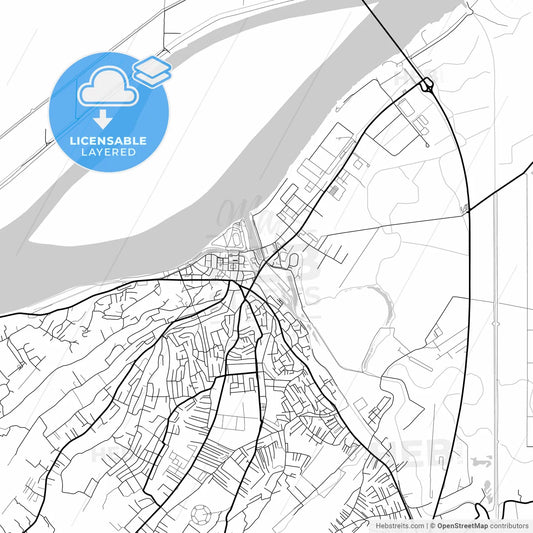 Layered PDF map of Smederevo, Podunavlje, Serbia