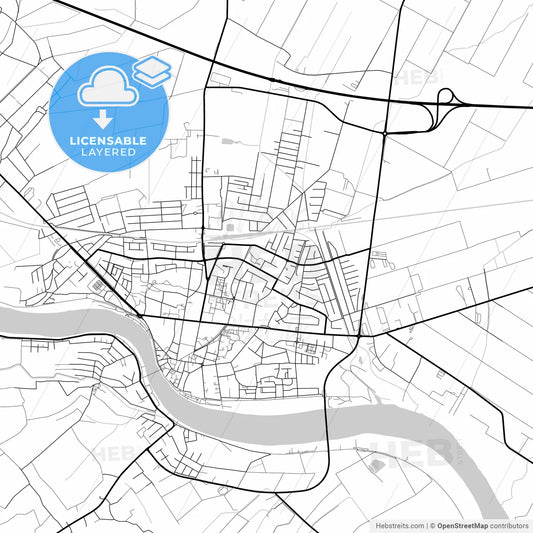 Layered PDF map of Sremska Mitrovica, Srem, Serbia