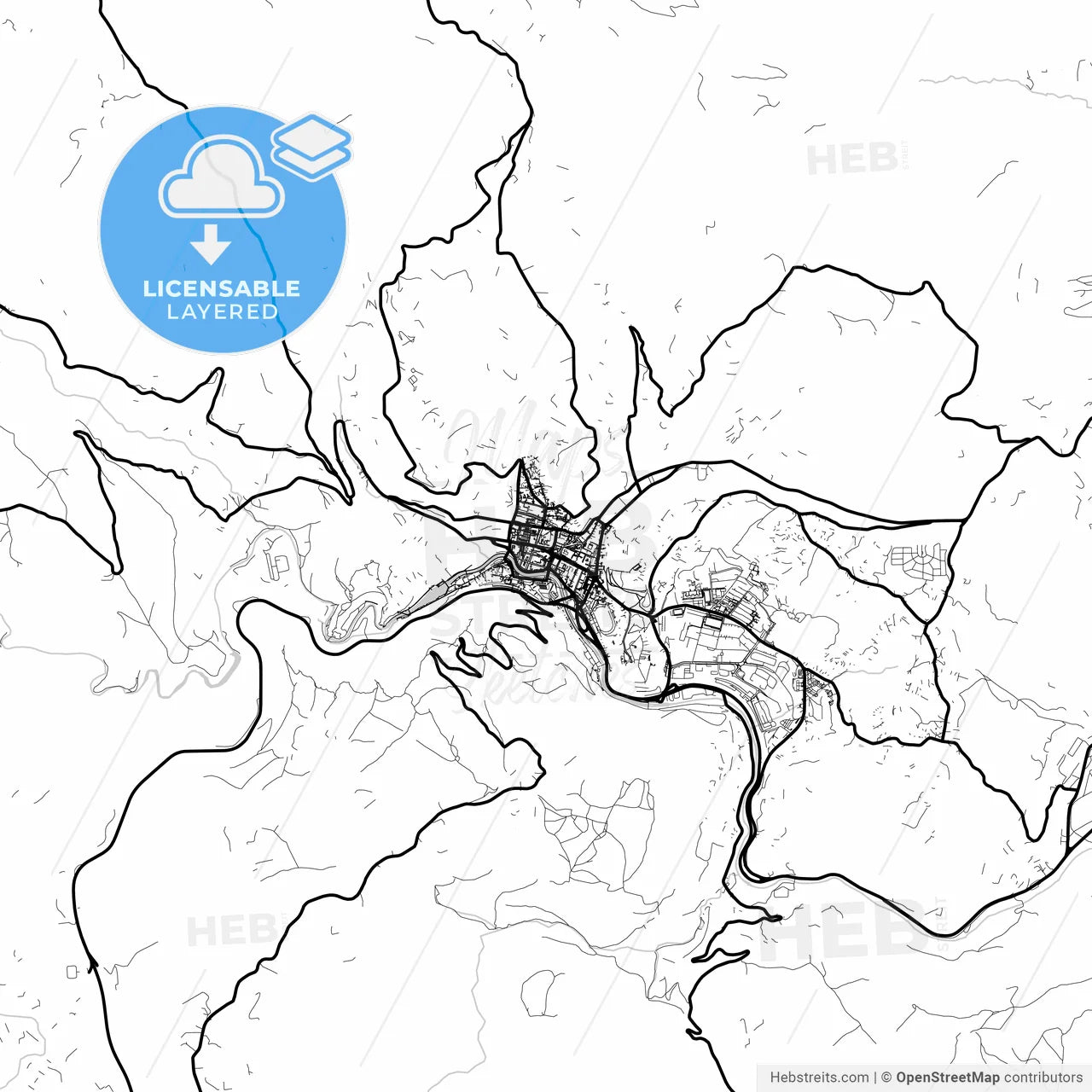 Layered PDF map of Užice, Zlatibor, Serbia
