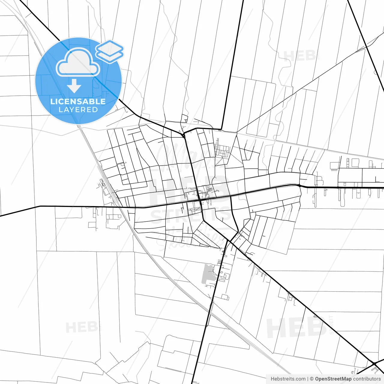 Layered PDF map of Stara Pazova, Srem, Serbia