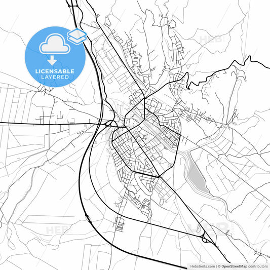 Layered PDF map of Pirot, Pirot, Serbia