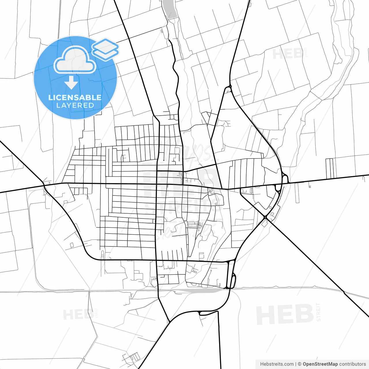 Layered PDF map of Ruma, Srem, Serbia