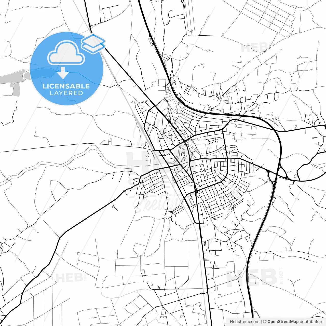 Layered PDF map of Paraćin, Pomoravlje, Serbia