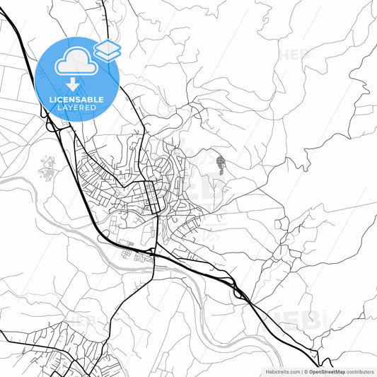 Layered PDF map of Aleksinac, Nišava, Serbia
