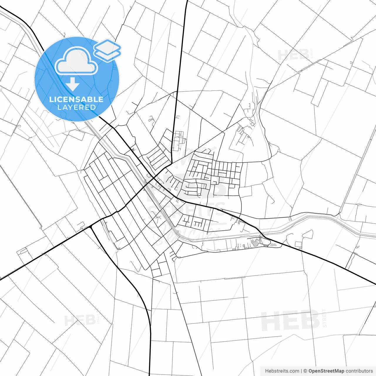 Layered PDF map of Kula, West Bačka, Serbia