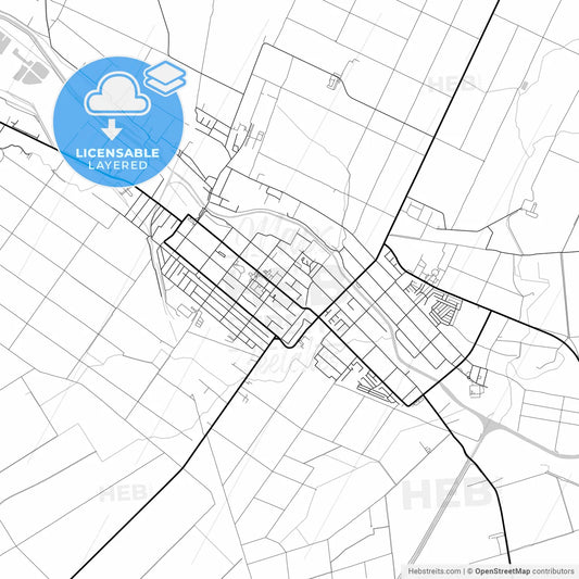 Layered PDF map of Vrbas, South Bačka, Serbia